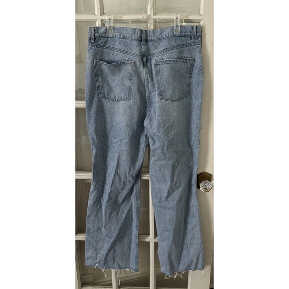 Zara Jeans Women's 14 High Waisted Light Wash Ripped Wide Leg - Picture 11 of 11